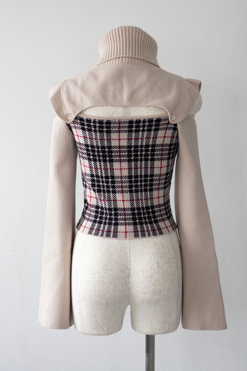 2wayプレイドニットトップス