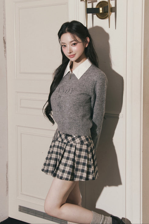 バックレースアップニットトップス