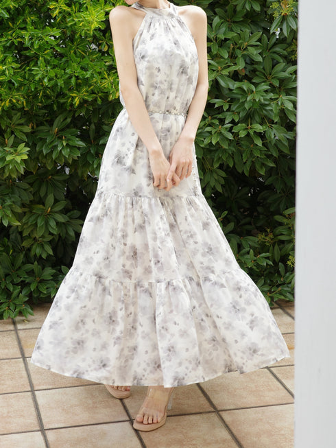 ホルターネックフレグランスマキシワンピース