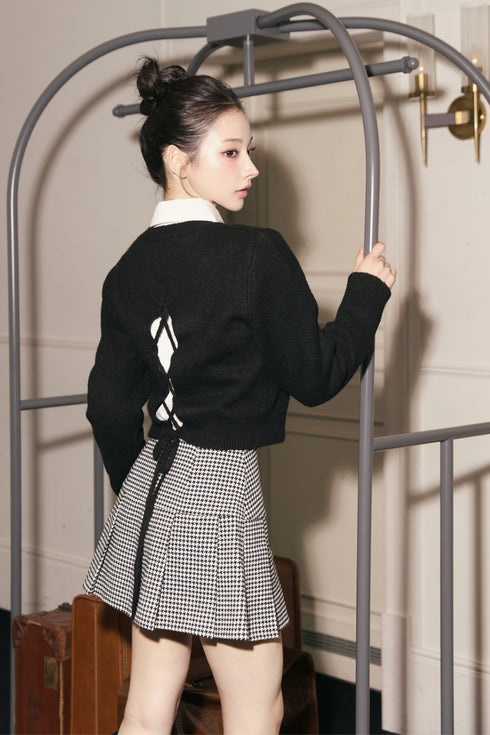 千鳥柄ボックスプリーツスカート