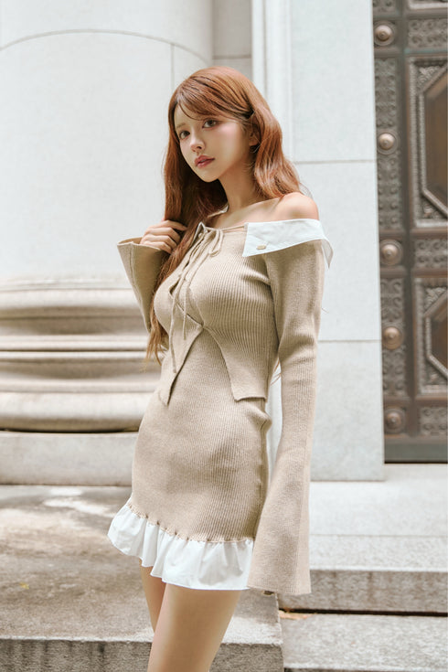 シャツドッキングベアニットアンサンブル