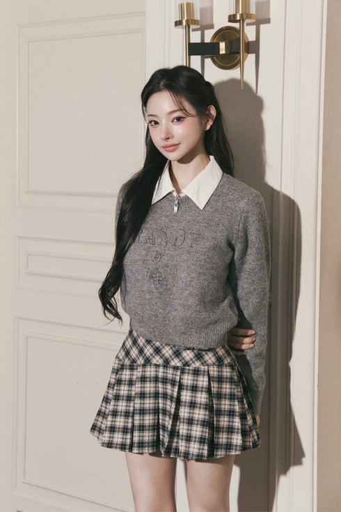 ベルテッドプレッピースカート