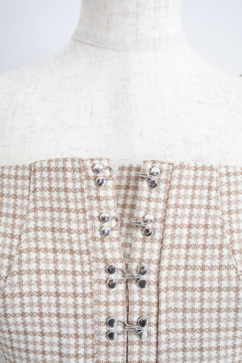 ハウンドチェックコルセットセットアップ