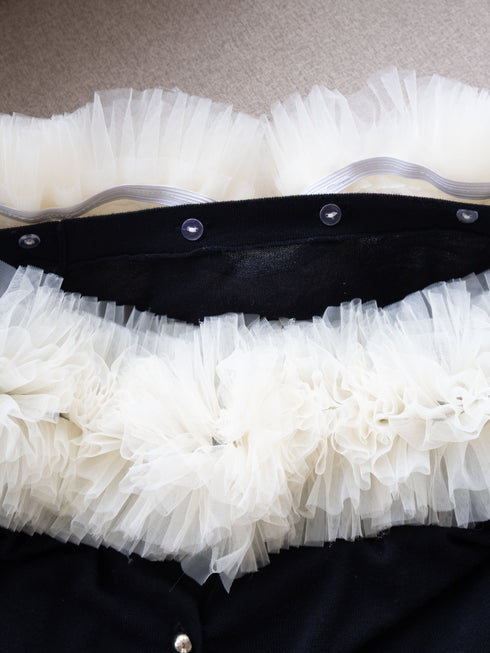 チュールオフショルアシンメトリーワンピース