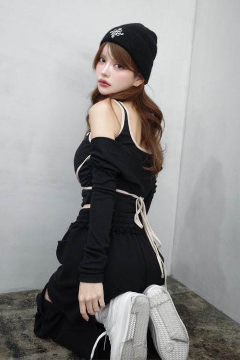 バイカラーストリング3ピースセットアップ