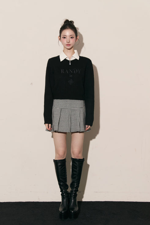 バックレースアップニットトップス