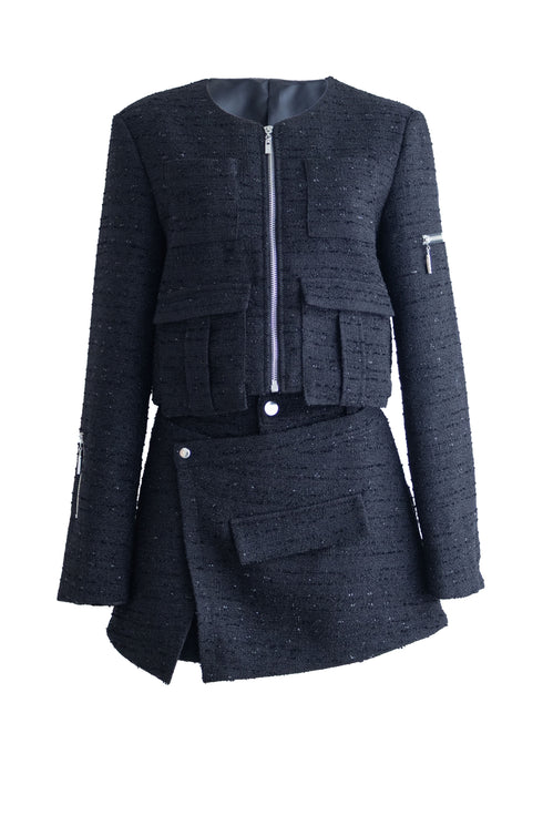 ステラツイードジップジャケットセットアップ