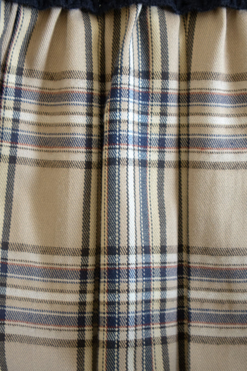 カービーニットチェックドッキングワンピース