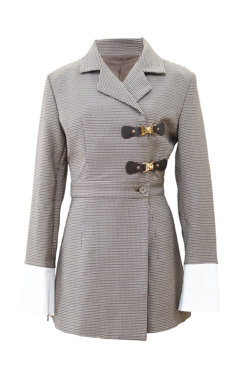 2wayバックルプレイドコンビネゾン