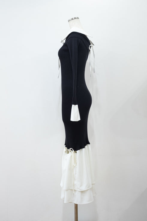 シャツドッキングストリングコアロングワンピース