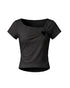 ボートネックハートカットTシャツ