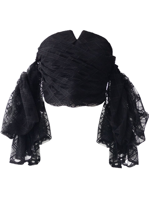 チェックチュールトップス