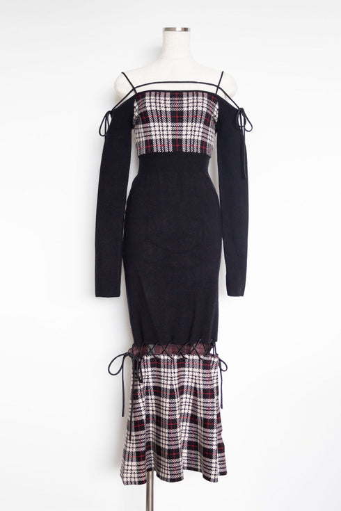 ストリングコアプレイドマーメイドワンピース