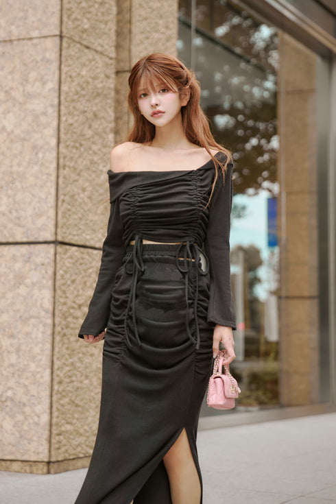 ドロストオフショルスウェットセットアップ