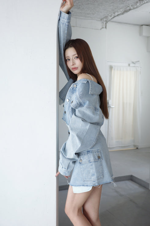 ビジューデニムセットアップ