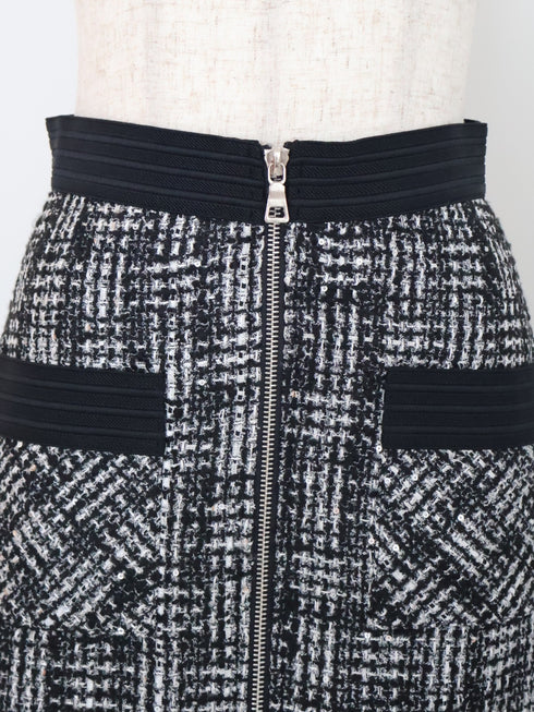 Aラインミックスツイードジップスカート