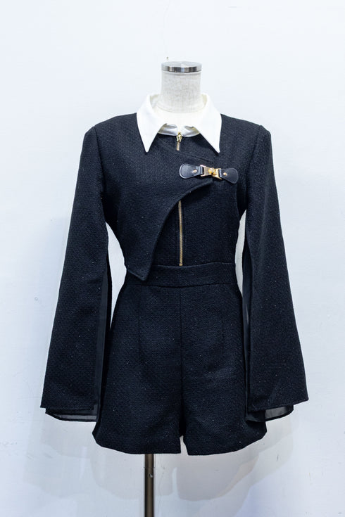 シアードッキングバックルツイードコンビネゾン