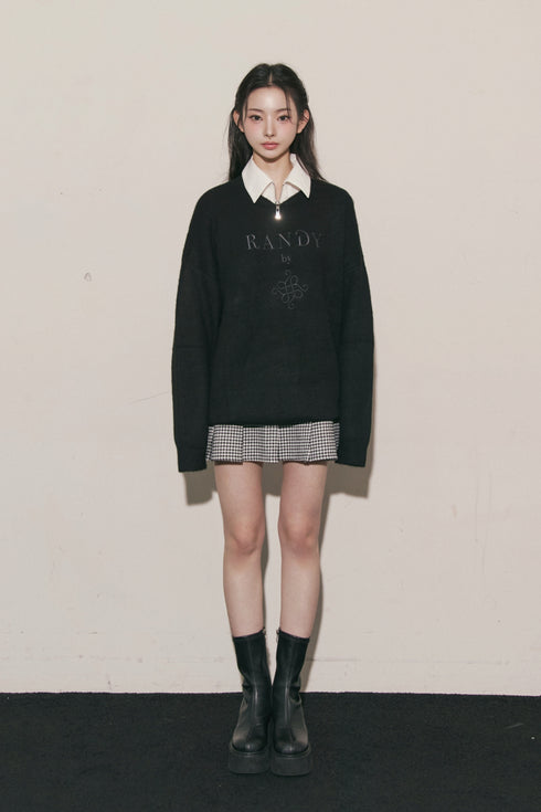 オーバーサイズロゴニットプルオーバー