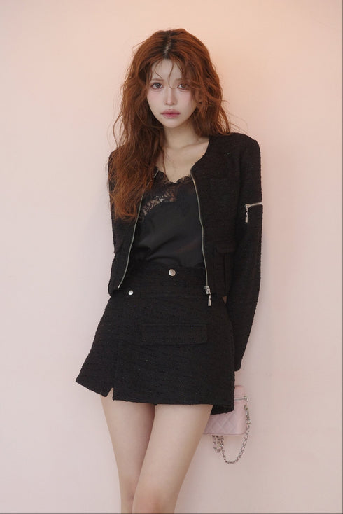 ステラツイードジップジャケットセットアップ