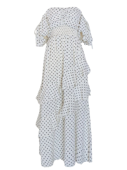 ランダムドットティアードマーメイドワンピース