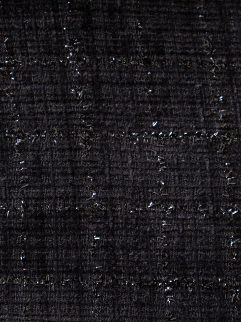 Asymmetrical buckle tweed dress