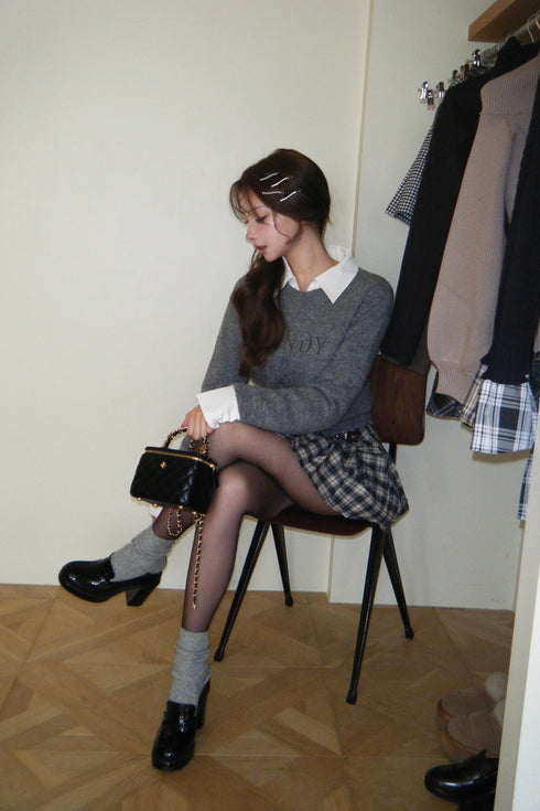 ベルテッドプレッピースカート