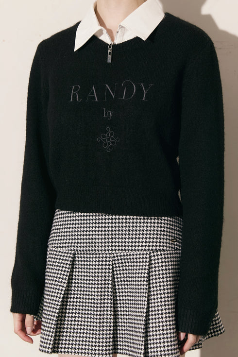 バックレースアップニットトップス