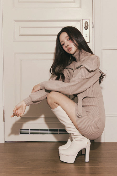 ガーターニットアンサンブル