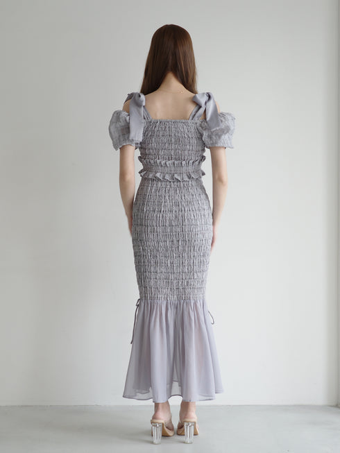 ストリングコアオフショルシャーリングセットアップ