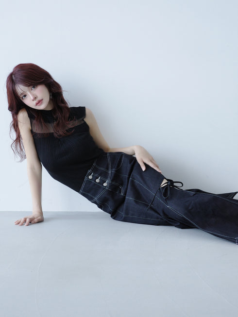 カットアウトマーメイドデニムスカート