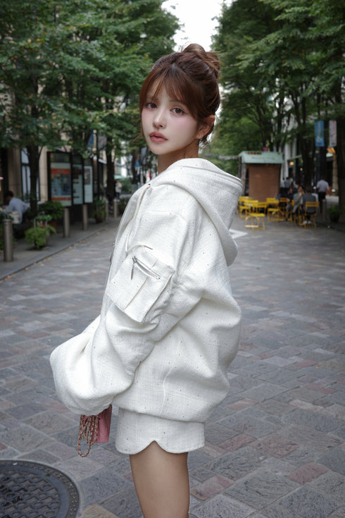 パデットツイードカーゴセットアップ