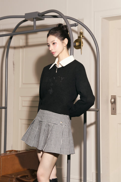 バックレースアップニットトップス