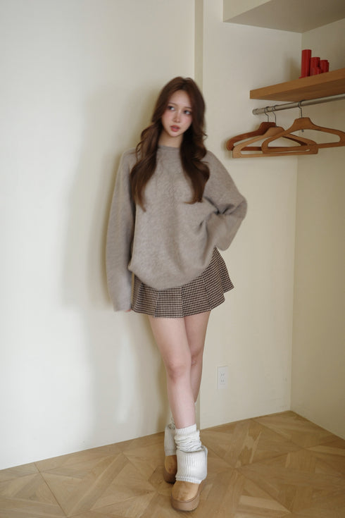 千鳥柄ボックスプリーツスカート