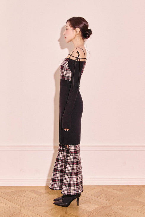 ストリングコアプレイドマーメイドワンピース