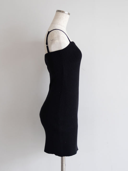 チュールオフショルアシンメトリーワンピース