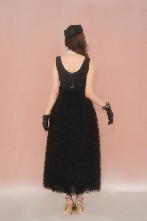 チュールビスチェワンピース(BLACK)