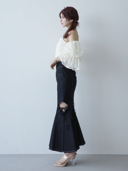 カットアウトマーメイドデニムスカート