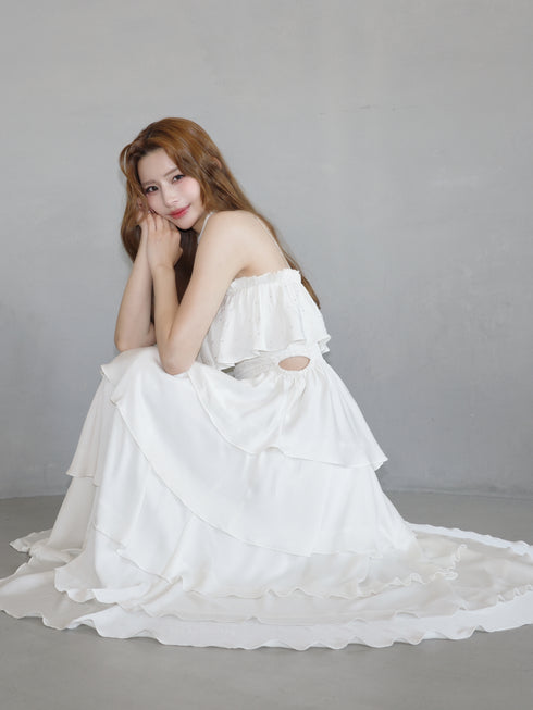 ティアードビジューロングワンピース