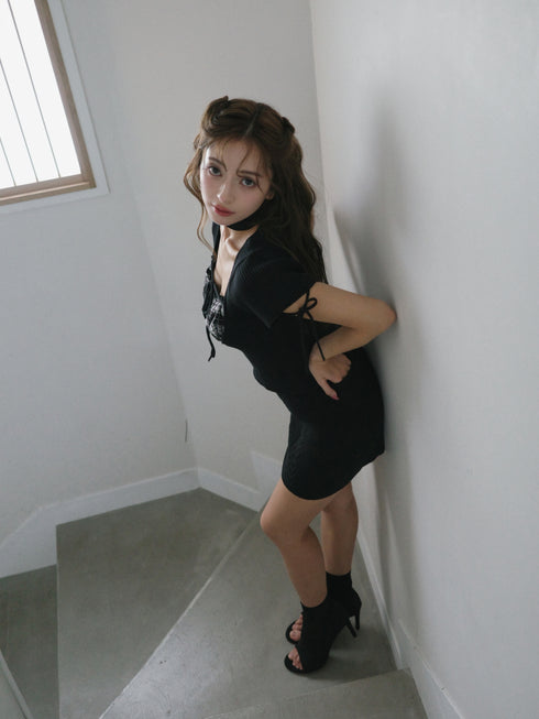 チェック柄ドッキングニットセットアップ