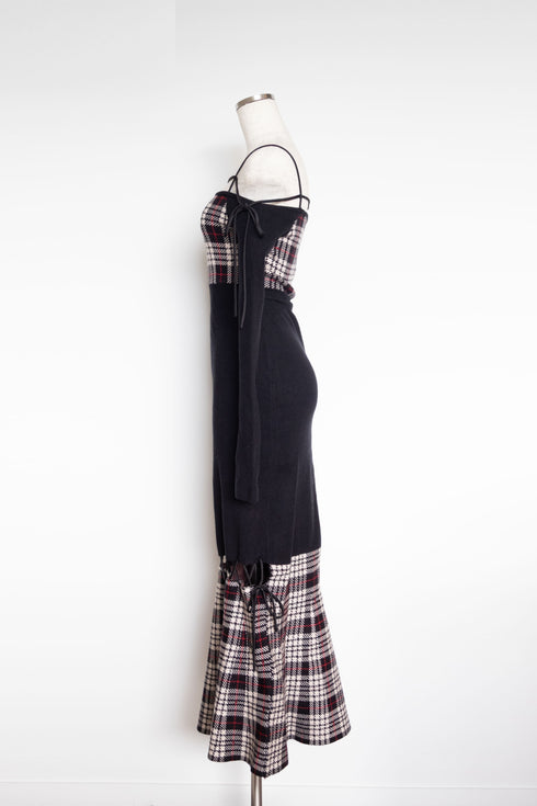 ストリングコアプレイドマーメイドワンピース