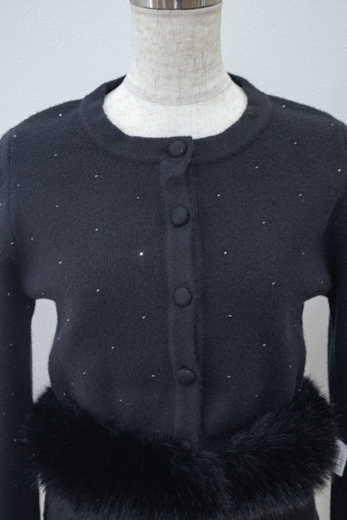 ビジューファーカーディガンセットアップ