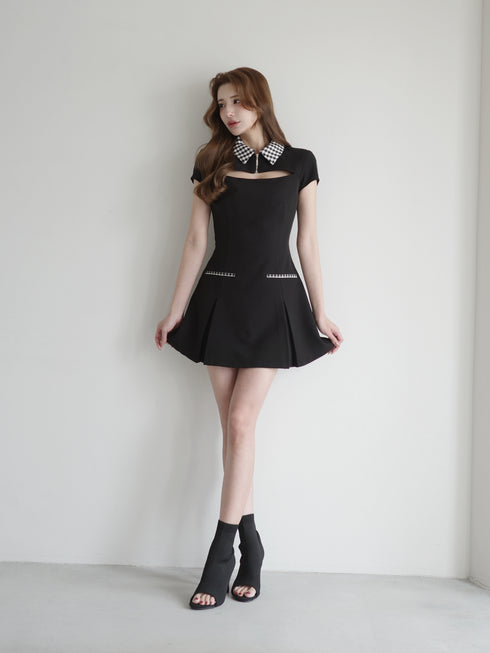 ギンガムドッキングAラインワンピース