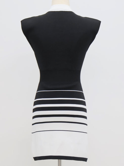 グラデーションストライプニットワンピース