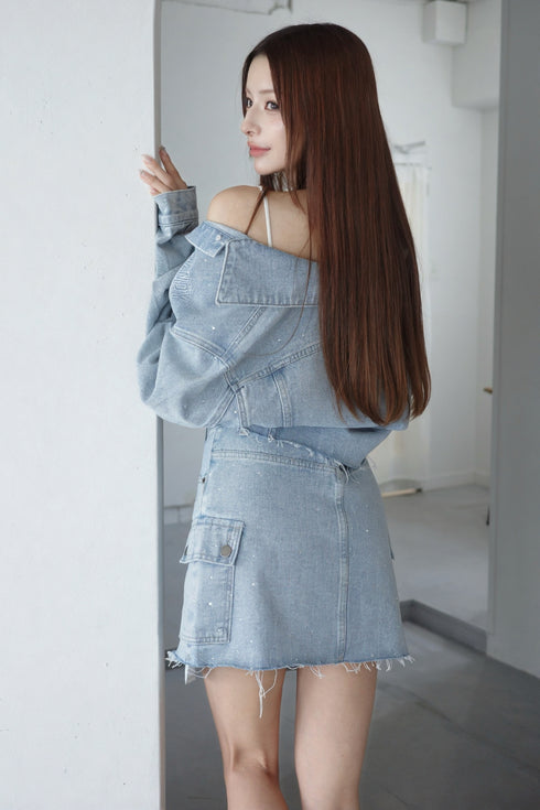 ビジューデニムセットアップ