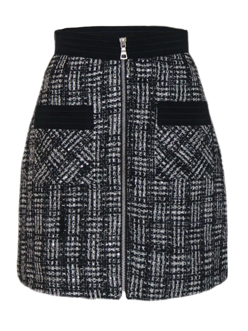 Aラインミックスツイードジップスカート