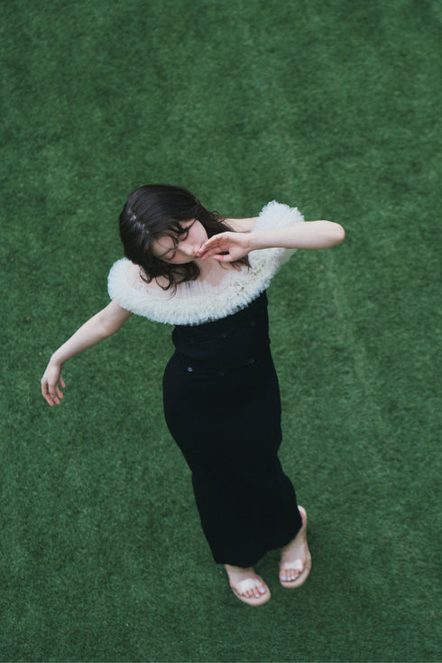 2wayチュールニットワンピース