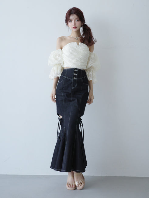 カットアウトマーメイドデニムスカート