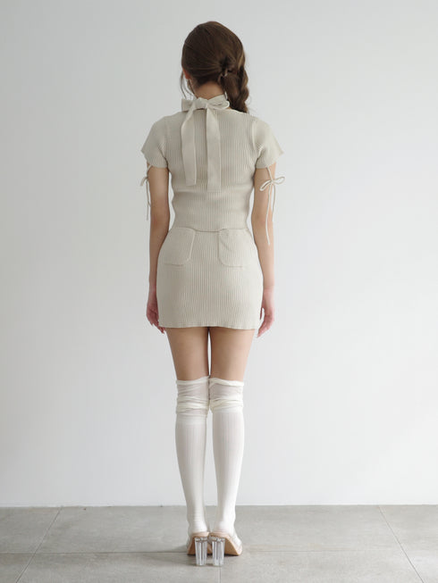 チェック柄ドッキングニットセットアップ