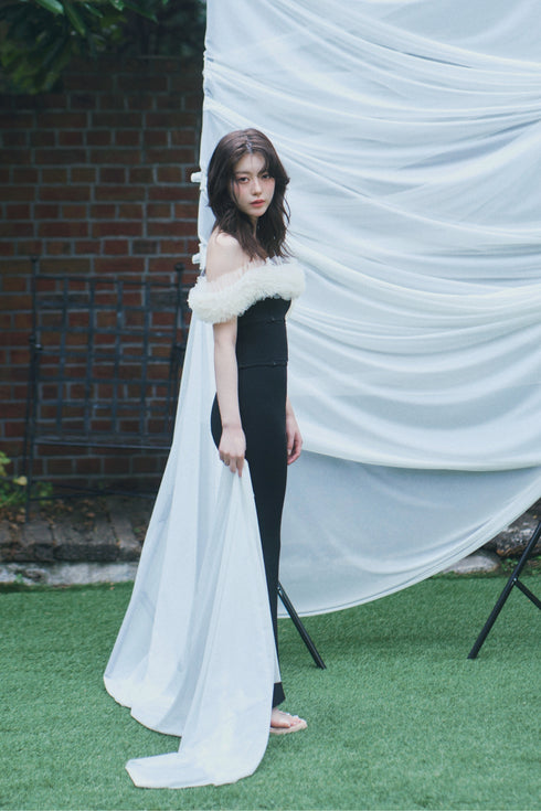 2wayチュールニットワンピース