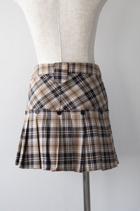 フェイクドッキングプレイドミニスカート